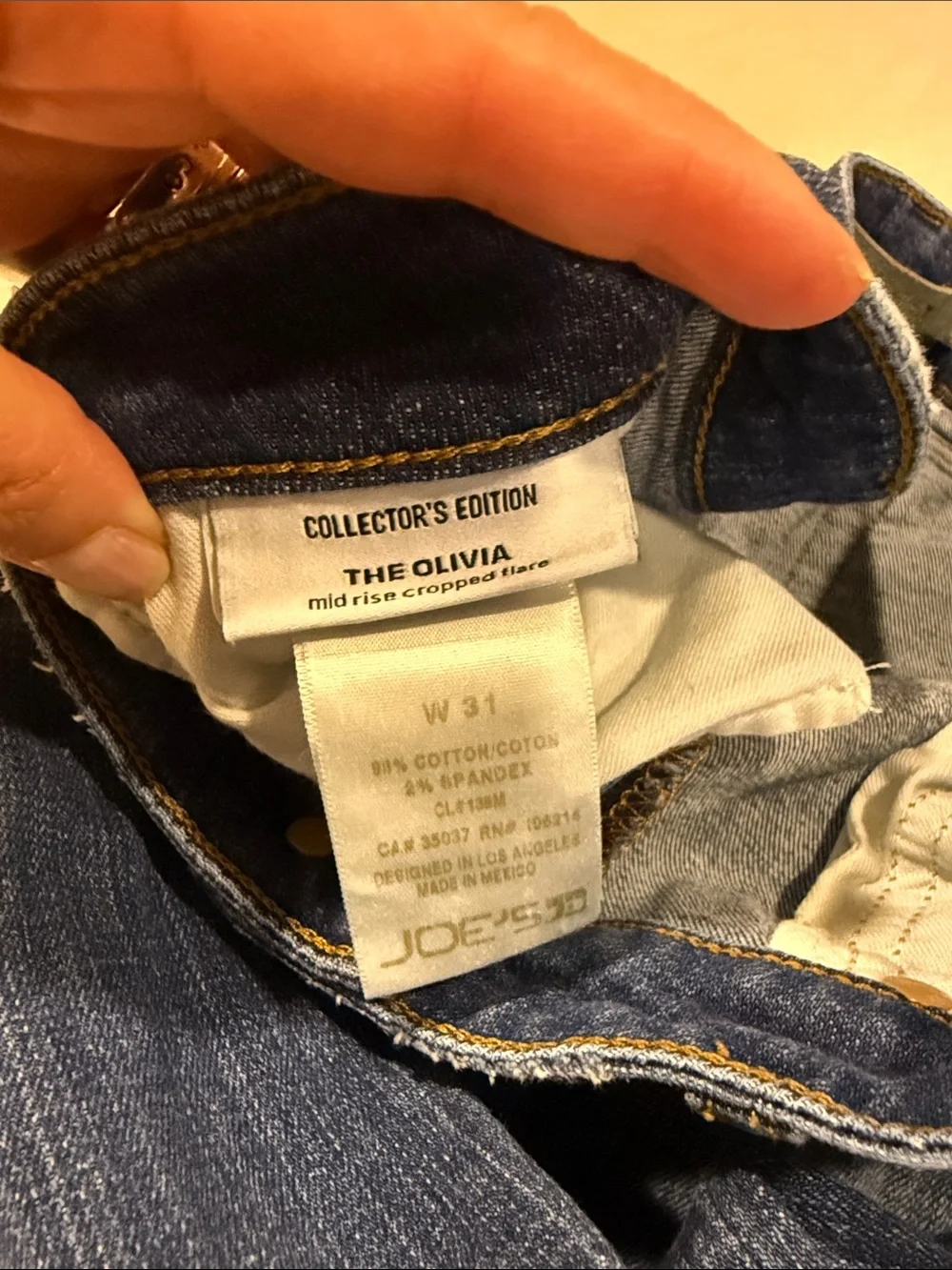 Joe's Jeans Collector’s Edition The Olivia Dark Blue Mid-Rise Cropped Flare